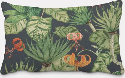 Produktbild von SCHÖNER LEBEN. Kissenhülle Outdoor Blätter Blüten blau grün rot Größe 40x60cm (HxB) 40x60cm (HxB) Größe