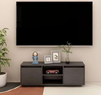 Produktbild von vidaXL TV-Schrank Grau 110x30x40 cm Massivholz Kiefer