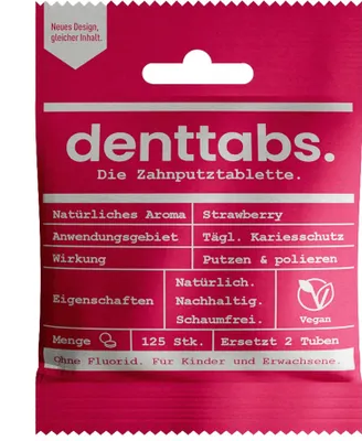 Image de Denttabs Dentifrice Comprimés Avec Fluor Fraise