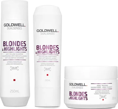 Zdjęcie produktu dla Goldwell DS B&H Anti-Yellow Shampoo 250ml + Conditioner 200ml + 60sec Treatment 200ml