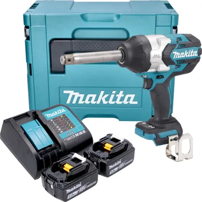 Obrázek produktu pro Akumulátorový rázový utahovák Makita DTW 1005 STJ 18 V 1360 Nm 3/4" bezkartáčový + 2x akumulátor 5,0 Ah + nabíječka + Makpac