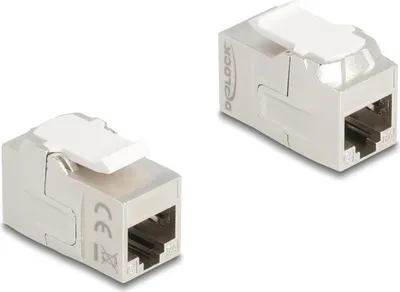 Produktbild von Delock Keystone Modul Kupplung RJ45 Buchse zu RJ45 Buchse Cat.6A geschirmt