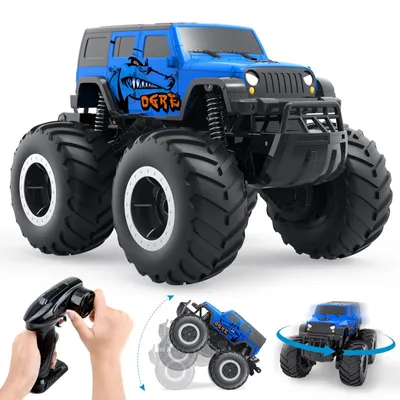Produktbild von Gindoly Ferngesteuertes Auto,2,4 GHz Ferngesteuerter Monstertruck Spielzeug – Blau