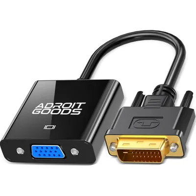 Zdjęcie produktu dla Adapter AdroitGoods DVI do VGA - 1080P Full HD - Czarny