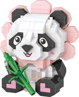 Produktbild von Klemmbausteine Serie Blümchen Panda 8803, 350 Teile aus hochwertigem Kunststoff