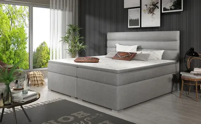 Produktbild von NABBI Gepolstert Doppelbett mit Stauraum Spezialität 180 - hellgrau (Sawana 21)