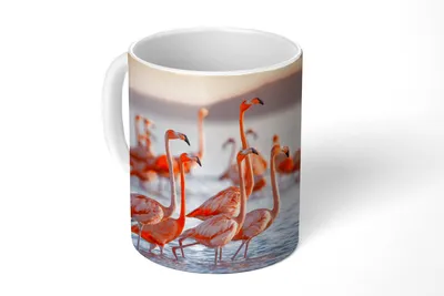 Produktbild von KitchenYeah® Tasse Kaffeetasse Kaffeebecher 350 ml Flamingo - Tiere - Wasser - Rosa Teetasse - Fototasse - Becher - Keramikbecher - Teebecher - Kaffeetasse - Bürotasse