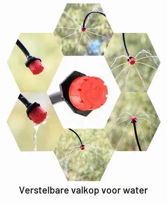 Productafbeelding van 150 automatische irrigatieset, micro-druppelaars, T-connector, tuinslang, bevestiginganker, tuinirrigatiesysteem, set druppelirrigatiesysteem (150 stuks automatische druppeldruppel)