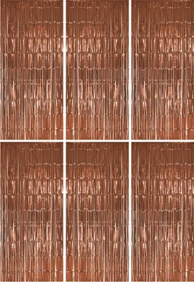 Produktbild von 6x Lametta Vorhang - rose gold - 91x244 cm