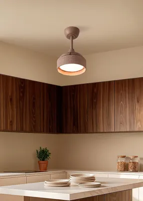 Produktbild von WIND CLEAR LAMP - Deckenventilator 40W leise Ø55cm mit einziehbaren Flügeln und LED-Licht