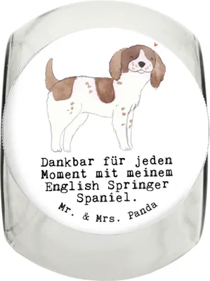 Produktbild von Mr. & Mrs. Panda Dose English Springer Spaniel Moment L 870ml - Weiß - Geschenk, aufbewahrungsglas, Keksdose, Vorratsglas, Aufbewahrungsdose, Leckerli