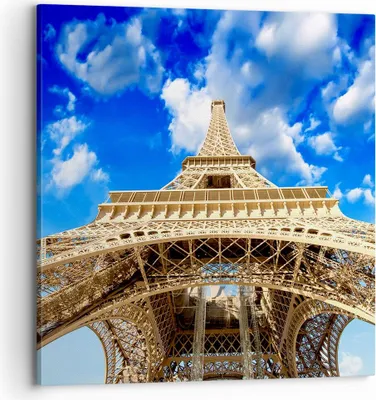 Produktbild von Bild auf Leinwand - Leinwandbild - Architektur paris stadt eiffel - 70x70cm - Wand Bild - Wanddeko - Leinwanddruck - Bilder - Kunstdruck - Wanddekoration - Leinwand bilder - Wandkunst - AC70x70-2479