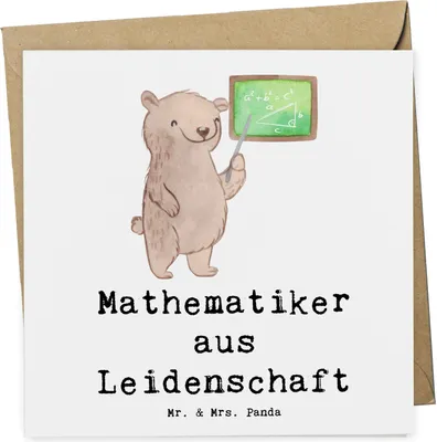 Produktbild von Mr. & Mrs. Panda Grußkarte Mathematiker Leidenschaft - Weiß - Geschenk, doppelkarte, anlasskarte, Bachelor, Master, Klappkarte, Witzig, Spruch, Lustig, faltkarte