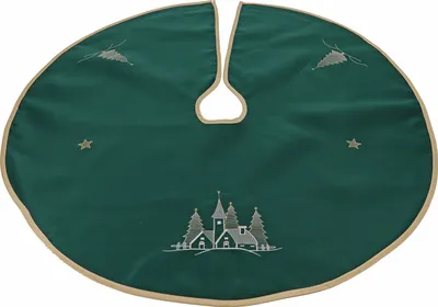 Produktbild von heimtexland ® Weihnachtsbaumdecke Baumständer Schürze 90 cm Weihnachten Dekoration Christbaumdecke Typ618 Tannen Grün
