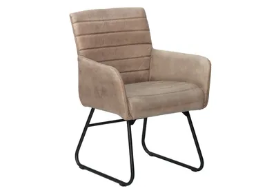 Image de MASSIVMOEBEL24 | Fauteuil 62x59 Cuir Beige IRON LABEL #05
