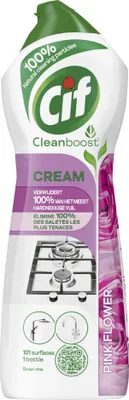 Produktbild von Cif Creme Pink Flower – Abrasiv – Gegen hartnäckigen Schmutz – Frischer Blumenduft – 750 ml - 1 Stück