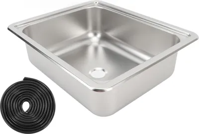 Zdjęcie produktu dla Zlewozmywak ze stali nierdzewnej RV 304 do polerowania, kwadratowa umywalka kuchenna z odpływem 40 mm do łodzi, przyczepy kempingowej i kampera