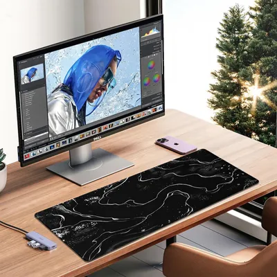 Image de Tapis de souris gaming XXL, antidérapant, 80 x 30 cm, avec bordure, pour le bureau et la maison