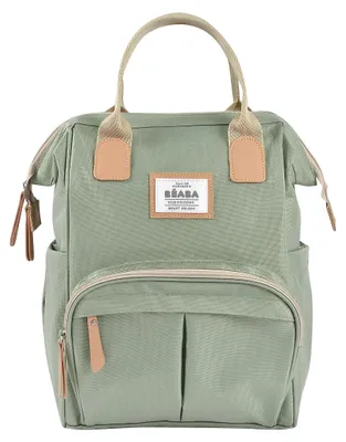 Image de BÉABA - Sac à langer pour bébés - Grande capacité - Inclut un tapis à langer - Nombreux compartiments - Grande ouverture - Compartiment isotherme - Sac à langer multifonctionnel - Modèle : Wellington - Couleur : Vert sauge