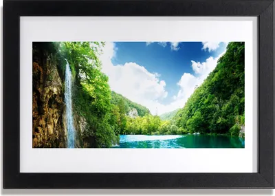 Produktbild von Bild 30x20 MDF-Rahmen Wandkunst Forest Lake Mountain Nature