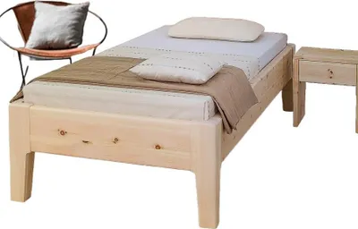 Produktbild von Einzelbett Regine 120x200 Metallfrei Zirbe ohne Kopfteil