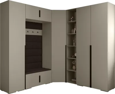 Produktbild von MEBLE KRYSPOL Inova 1 Möbelset Garderobe, 236,7x371,7x47cm - Kaschmir, Manila 04, Schwarz