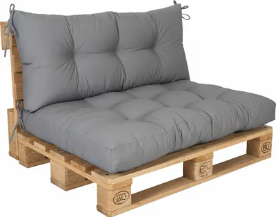 Immagine prodotto di Set di cuscini per pallet Relaxdays, cuscino seduta L: 126x85 cm e cuscino schienale A: 42x126 cm, per esterni, per mobili in pallet, grigio