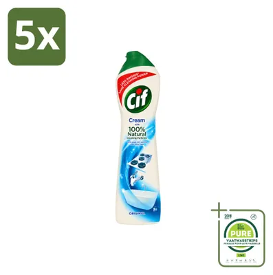 Produktbild von 5 x Cif Scheuermilch Bad & Küche Original - 500 ml - Großpackung - 5 Stücke