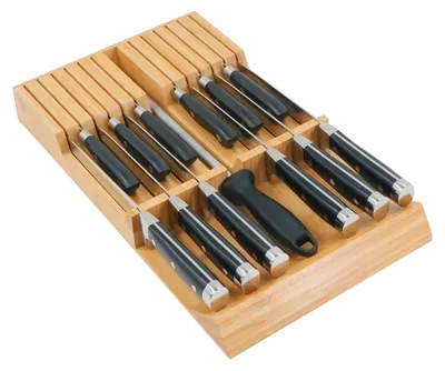 Image de Organisateur de couteaux de cuisine en bambou, pour 12 couteaux