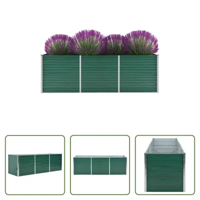 Immagine prodotto di The Living Store Letto rialzato da giardino Acciaio zincato 240x80x77 cm Verde