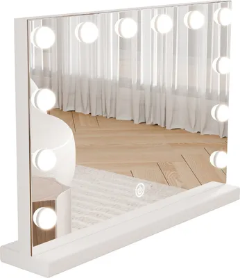 Produktbild von SensaHome Vanity Mirror Pro - Hollywood Make-up Spiegel mit 12 dimmbaren LED-Lampen, 3 Lichtstufen, 46x58 cm - Weiß