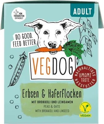 Produktbild von VEGDOG - Adult Tetra - Erbsen & Haferflocken | 10x390g