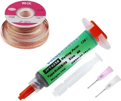 Produktbild von Lötkern und Flussmittelpaste für die Elektronikreparatur, No-Clean-Flussmittel (20 g), Entlötset