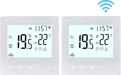 Obrázok produktu pre 2X WiFi Smart Thermostat 3A izbový termostat zariadenia na ohrev vody podlahové vykurovanie, LCD displej, ovládanie cez APP, manuálny/automatický režim