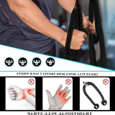 Trizepsseil für Krafttraining, Fitnesskabel für das Home Workout, Neopren-Schaum, ideal für Muskelaufbau und -stärkung
