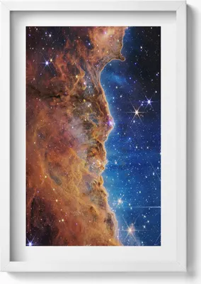 Produktbild von Weltraum- und Sternenfotos von der NASA– Wandbild mit Rahmen – Gerahmtes Bild  – Wanddekoration – 40x60 cm – Weiß