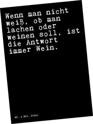 Produktbild von Mr. & Mrs. Panda Postkarte Wenn man nicht weiß,... - Schwarz - Geschenk, Freundin, Partner, weinen, Trauer, Spruch Sprüche Weisheiten Zitate Lustig Weisheit Worte