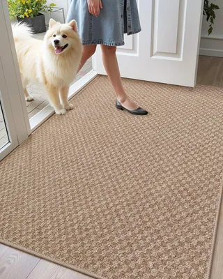 Image de Tapis de sol beige, dimensions 80 x 120 cm, antidérapant