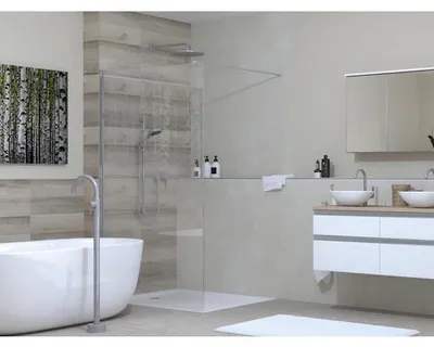 Produktbild von Jungborn Walk In SETTE 120 cm Profilfarbe silber Klarglas mit schmutzabweisende Glasbeschichtung