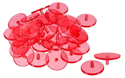 Productafbeelding van Golfballmarker 50 Stuks 24mm Rood Kunststof Golfaccessoires
