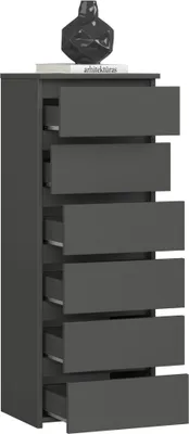 Immagine prodotto di Comò CL6 40 cm Grigio Grafite con 6 Cassetti e Montaggio Fai da Te