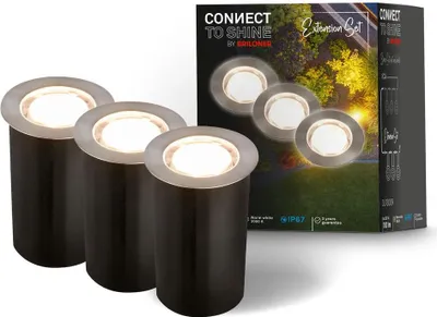 Image de CONNECT TO SHINE Kit d'extension Tilia avec 3 spots LED encastrables au sol, IP67