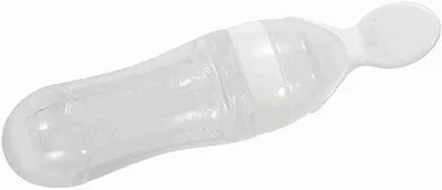 Zdjęcie produktu dla Silikonowa butelka dla niemowląt o pojemności 90 ml, bez  – dla noworodków – smoczek – opakowanie higieniczne – biała.