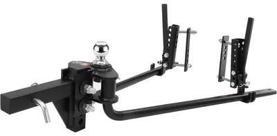 Produktbild von VEVOR Gewichtverteilungshaken, 1000 lb Zungenkapazität Lastenverteilungshaken mit Schwenkkontrolle, 2" Kugel & 4" Absenkung/Hebung & 4 Ketten & universelle Rahmenhalterung, kein Wackeln kein Schwenken Anhängertowing