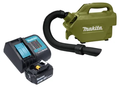 Immagine prodotto di Aspiratore a batteria Makita DCL 184 SFO 18 V 54 mbar 0,5 l serie Olive Outdoor Adventure + 1x batteria ricaricabile 3,0 Ah + caricabatterie