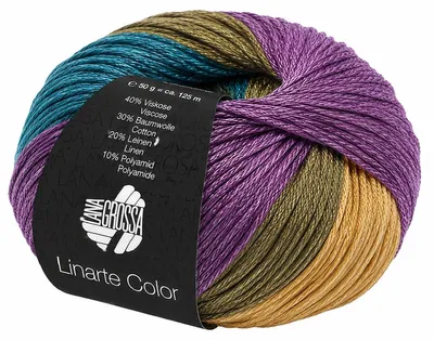 Produktbild von Lana Grossa - Linarte Color 0208 violett petrol khaki sandgelb