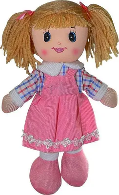 Produktbild von Panenka látková 30 cm tmavě růžové šatičky s modrými rukávy