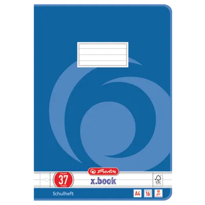 Produktbild von Herlitz Schulheft x.book DIN A4 Lineatur 37, 16 Blatt liniert und gelocht