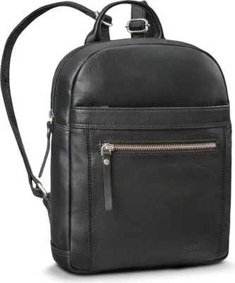 Produktbild von ROYALZ "Delaware" moderner kleiner Rucksack Damen Leder - Cityrucksack Vintage Handtaschenrucksack Echtleder - Tagesrucksack Mini Backpack für Alltag & Freizeit DIN A5