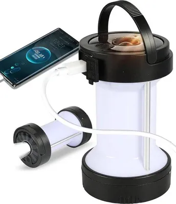 Image de Lampe de camping solaire rechargeable 2600 mAh, noire
